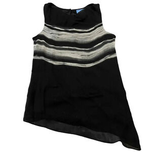 SimplyVera VERA WANG Sleeveless Asymmetrical Striped Top‎ Size Medium